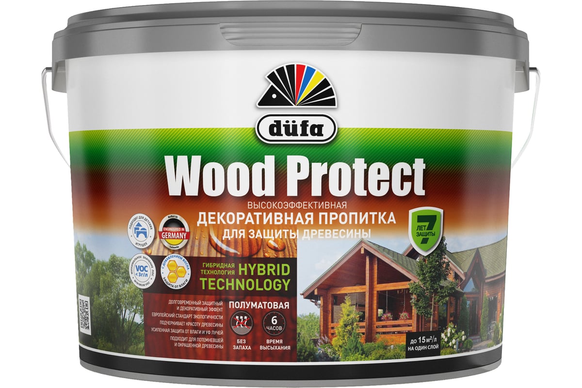 Декоративная пропитка Dufa Wood Protect тик 2,5 л