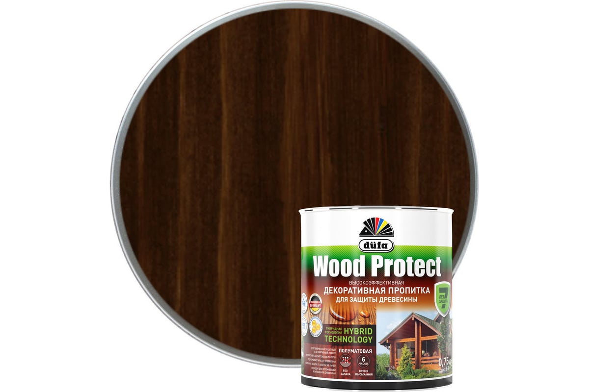 Пропитка для защиты древесины Dufa Wood Protect палисандр 750 мл  МП000015775 - выгодная цена, отзывы, характеристики, фото - купить в Москве  и РФ