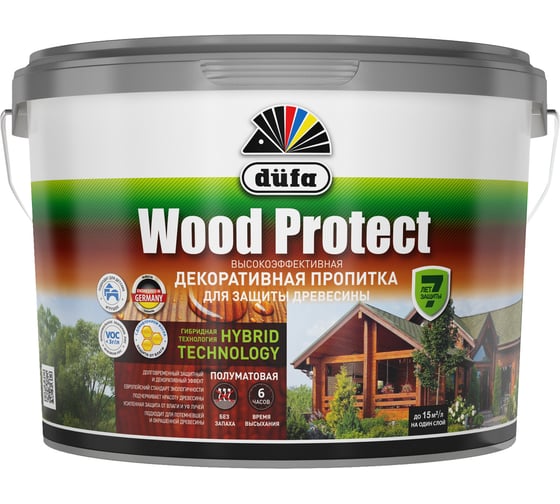Пропитка для защиты древесины Dufa Wood Protect бесцветный 2,5 л МП000015751