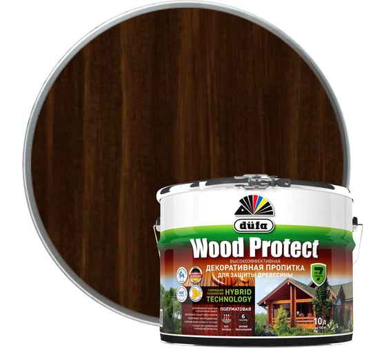 Пропитка для защиты древесины Dufa Wood Protect палисандр 10 л МП000015777