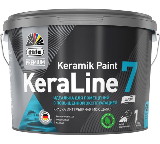 Краска Dufa Premium ВД KeraLine 7, база 1, 9 л МП00-006520