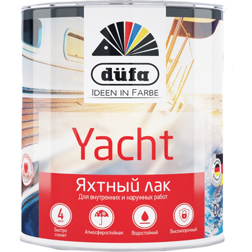 Яхтный лак Dufa Retail YACHT полуматовый 750 мл Н0000002562 - выгодная  цена, отзывы, характеристики, фото - купить в Москве и РФ