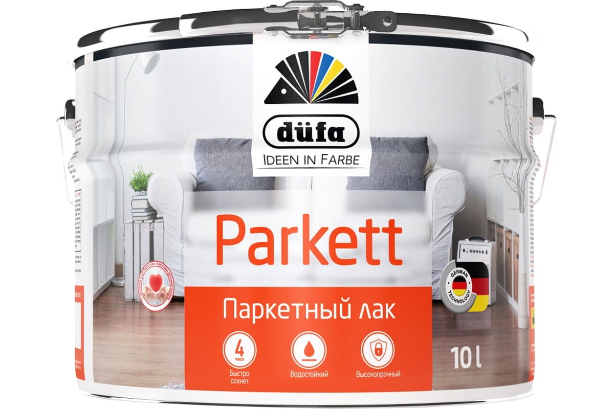 Паркетный лак Dufa Retail PARKETT глянцевый 10 л Н0000002240 - выгодная .