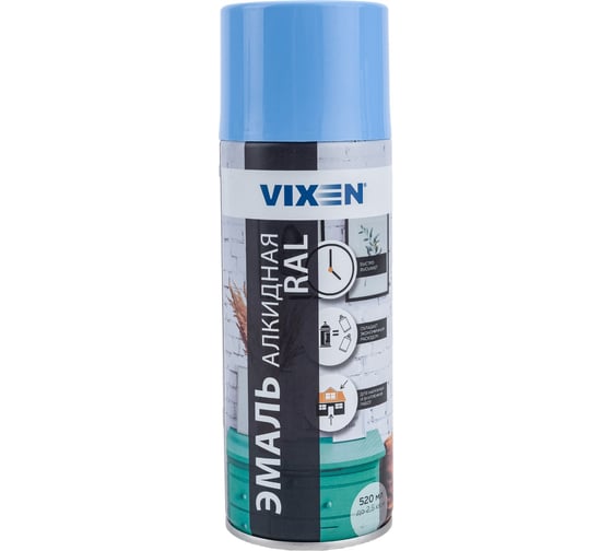 Алкидная эмаль Vixen голубая RAL 5012 аэрозоль 520 мл VX15012