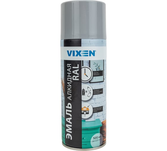 Алкидная эмаль VIXEN серая RAL 7040, аэрозоль, 520 мл 47800 VX17040