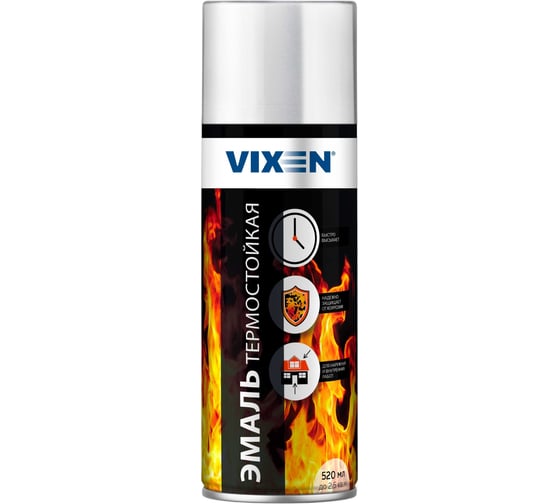 Термостойкая эмаль VIXEN белая, аэрозоль, 520 мл VX53001