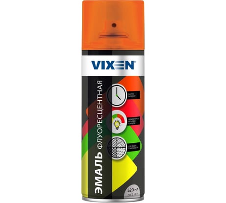 Флуоресцентная эмаль Vixen оранжевый флуоресцентный, аэрозоль 520 мл VX54003