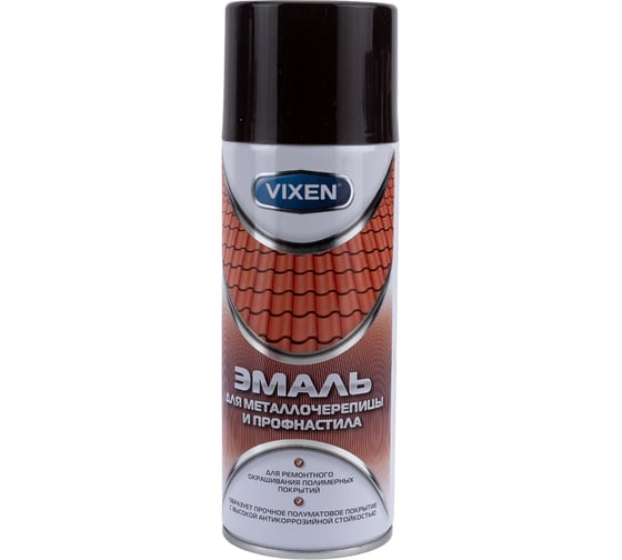 Эмаль для металлочерепицы и профнастила Vixen шоколадно-корич. RAL 8017 аэрозоль 520 мл VX-48017