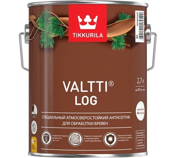 Антисептик для дерева TIKKURILA Валтти Log Орегон 2,7 л 52006 1