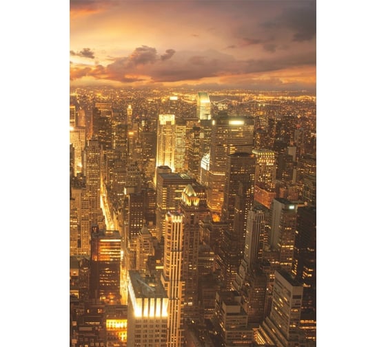 Фотообои бумажные в спальню Симфония Золотой город 140x200 см,4 л К-024/В-2