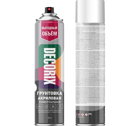 Аэрозольная грунтовка DECORIX 780 мл, белый 0154-24 DX