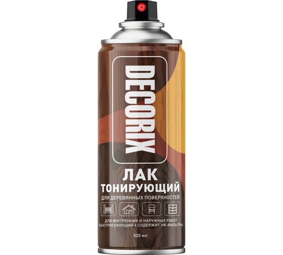 Аэрозольный тонирующий лак Decorix 520 мл, орех 0119-02 DX