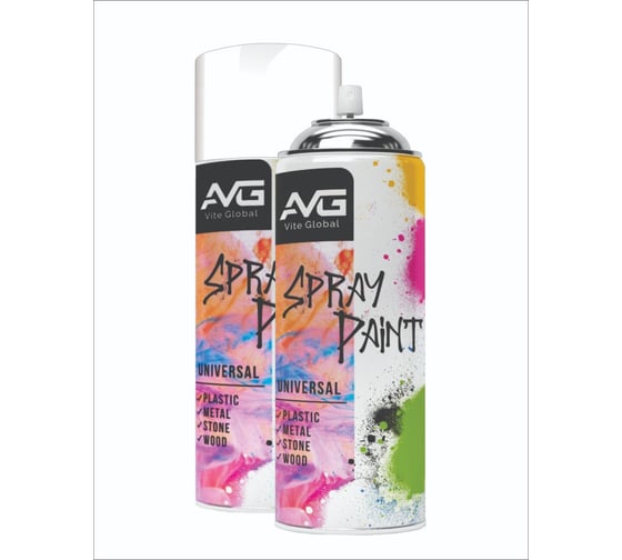 Аэрозольная краска универсальная AVG (белый) 240г RAL 9016 краска 240г №40 краска 240г №40 1