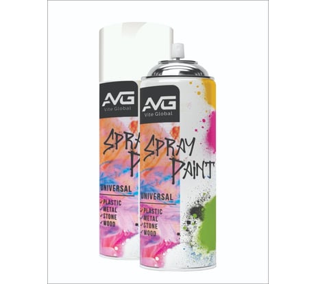 Аэрозольная краска универсальная AVG (белый матовый) 240г RAL 9003 краска 240г №5 . 9003 краска 240г №5 9003