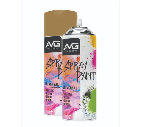 Аэрозольная краска универсальная AVG (бронза) 240г RAL8014 краска 240г №132 краска 240г №132 1