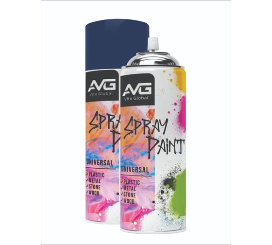 Аэрозольная краска универсальная AVG (синий) 240 г RAL8014 краска 240г №132 краска 240г №132