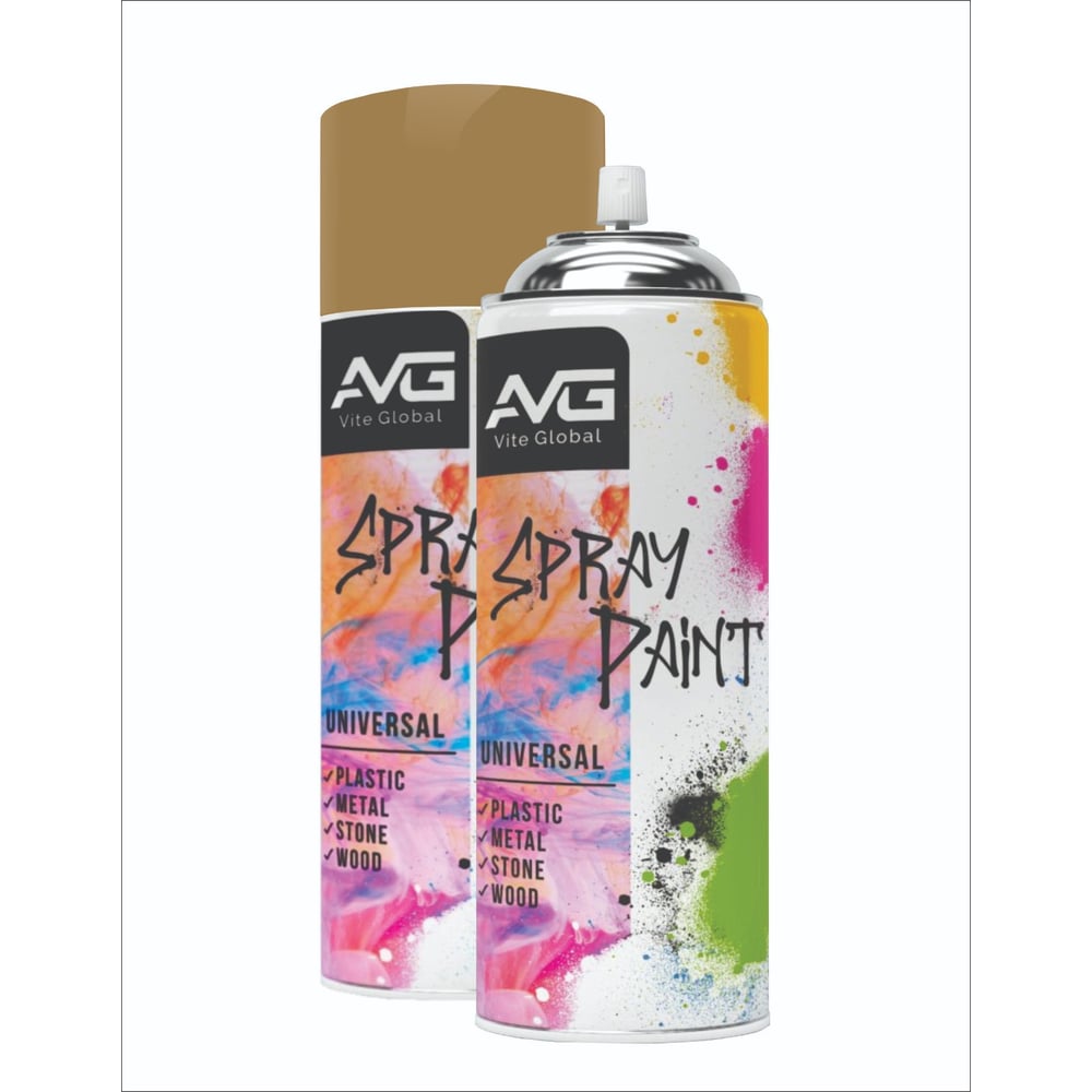 Аэрозольная краска универсальная AVG (золотистый) 240г RAL 1036 краска ...