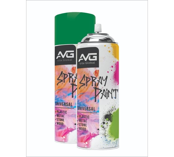 Аэрозольная краска универсальная AVG (зеленый) 240г RAL 6029 краска 240г №37 краска 240г №37