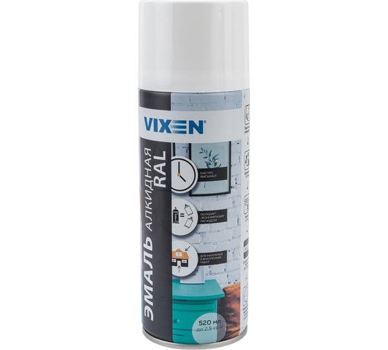 Алкидная эмаль VIXEN белая RAL 9003, аэрозоль, 520 мл 47807 VX19003