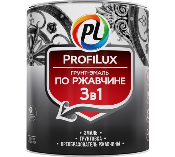 Грунт-эмаль Profilux по ржавчине 3в1 белая 0,9 кг Н0000003471