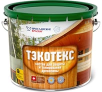 Состав для защиты и тонирования древесины ЯРОСЛАВСКИЕ КРАСКИ ТЭКОТЕКС бесцветный, ведро 7,6 кг 104091.3