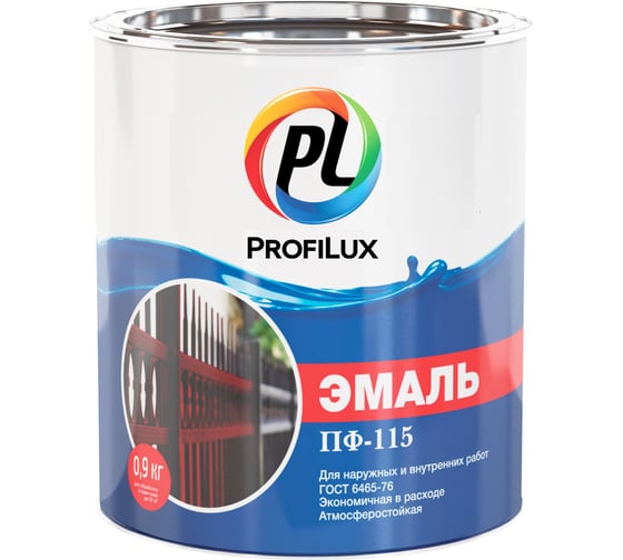 Эмаль Profilux ПФ-115 красная глянцевая 3000, 0.9 кг Н0000001945 1