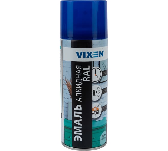 Алкидная эмаль VIXEN синяя RAL 5005, аэрозоль, 520 мл VX15005