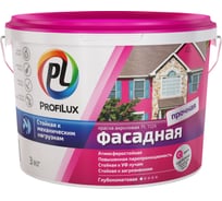 Фасадная влагостойкая краска Profilux ВД PL 112А белая 3 кг Н0000001055