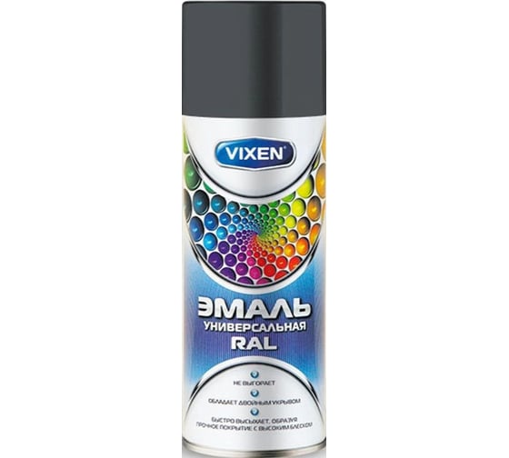 Универсальная эмаль VIXEN VX-17015 RAL аэрозоль, графитовый серый, 520 мл 52713 1