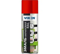 Акриловая эмаль VIXEN транспортный красный RAL 3020, аэрозоль, 520 мл VX33020