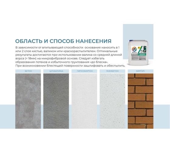Акриловый грунт для внутренних работ Profilux PL 16A 10 л Н0000000906