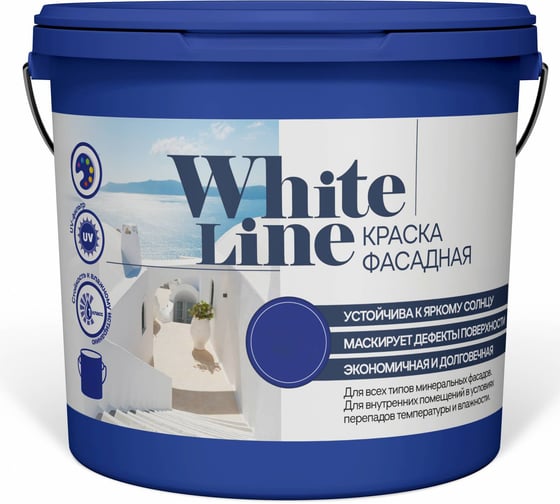 Краска фасадная White Line ВД S 8500 N ведро 4,5 л 4690417119295