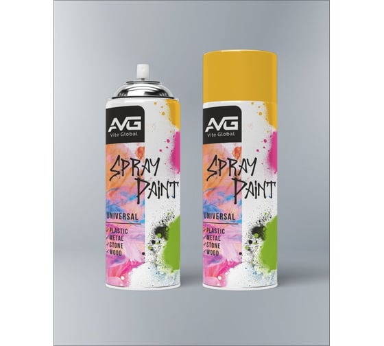 Аэрозольная краска AVG универсальная, светло-желтый краска 240г  №41 краска 240г №41