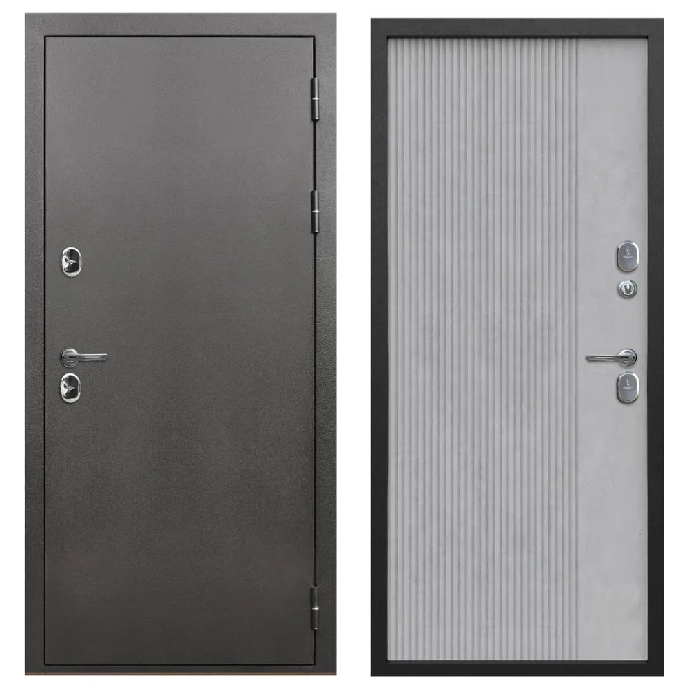 Дверь DIVA Тайга Термо, Вертикаль, 2050x960 правая, Антик серебро ...