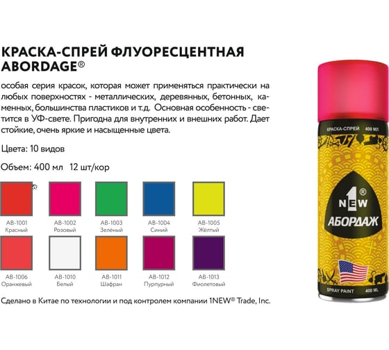 Краска-спрей 1NEW ABORDAGE 1013 фиолетовая AB-1013