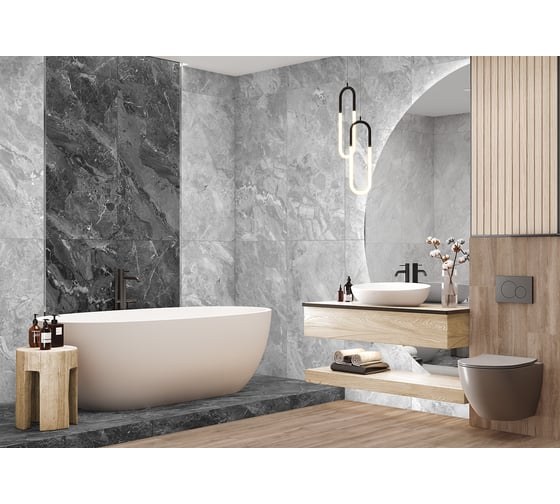 Керамогранит DELACORA Greiny Graphite sugar-эффект, 600x1200x9,5 мм, 2 шт. в упаковке 60120GRY25