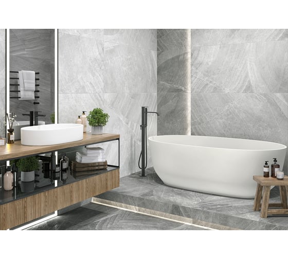 Керамогранит DELACORA Rock Gray матовый, карвинг, 1200x600 мм, 2 шт. в упаковке D120203M