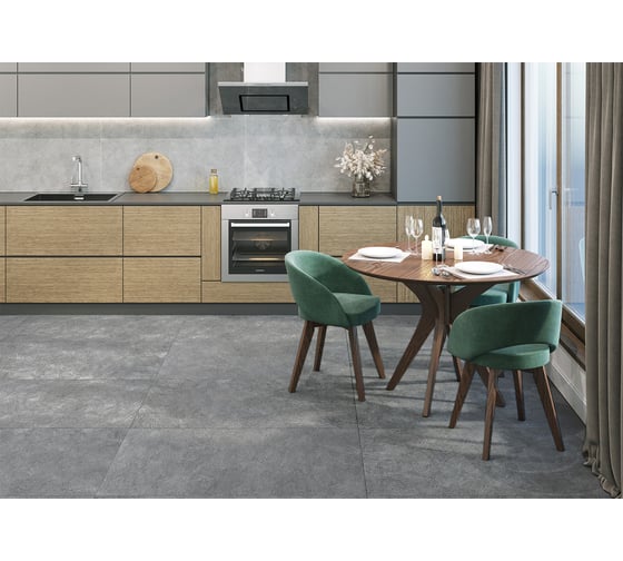 Керамогранит DELACORA Chrome Dark матовый, карвинг, 1200x600 мм, 2 шт. в упаковке D12005M