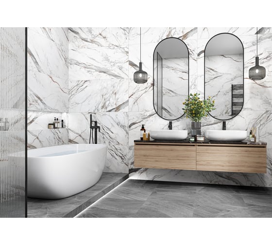 Керамогранит DELACORA Carrara Cersei матовый, карвинг, 1200x600 мм, 2 шт. в упаковке D120208M