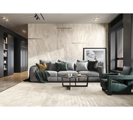 Керамогранит DELACORA Roxy Beige матовый, карвинг, 1200x600 мм, 2 шт. в упаковке D12063M