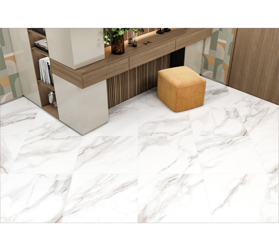 Керамогранит NewTrend Calacatta Andrea матовый, карвинг, 600x600 мм, 4 шт. D60210M