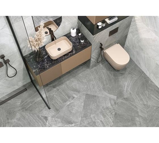 Керамогранит NewTrend Rock Steel матовый, карвинг, 600x600 мм, 4 шт. D60204M