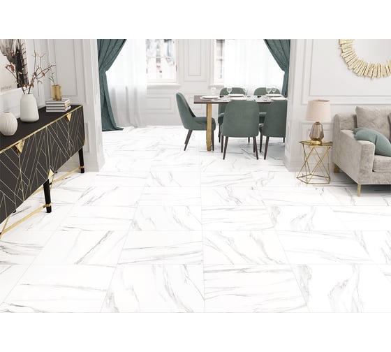 Керамогранит NewTrend Statuario Silver матовый, 600x600x9,5 мм, 4 шт. GP40STA00R