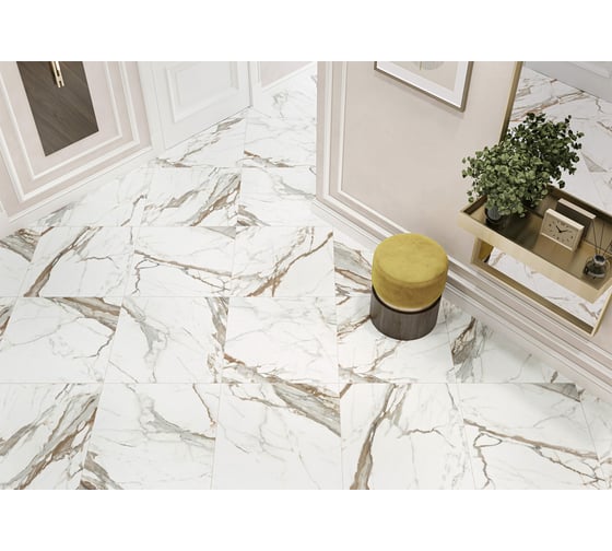 Керамогранит NewTrend Calacatta Premium матовый, карвинг, 600x600 мм, 4 шт. D60209M