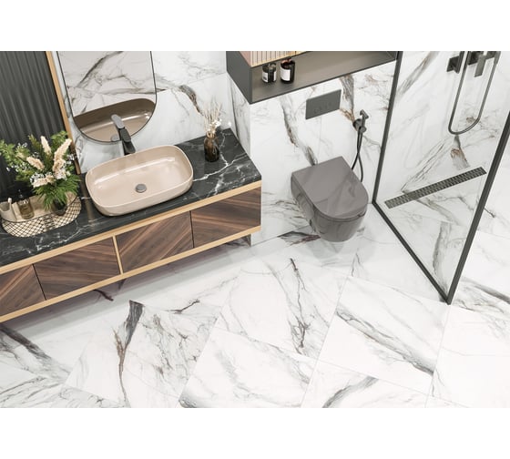 Керамогранит NewTrend Carrara Cersei матовый, карвинг, 600x600 мм, 4 шт. D60208M