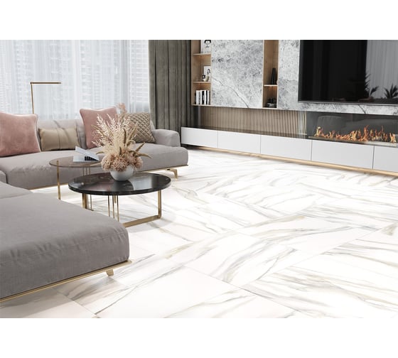 Керамогранит NewTrend Statuario Gold матовый, 600x600x9,5 мм, 4 шт. GP40STA11R