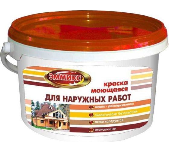 Краска ВД для наружных работ Эммикс моющаяся, RAL 7040 (ведро 9 л/14,4 кг) 4690417131792