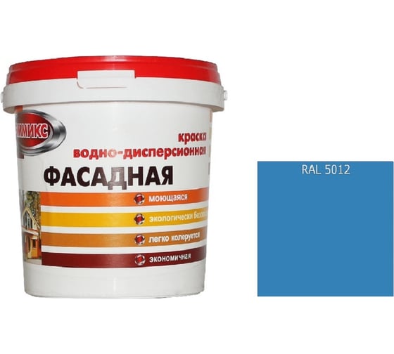 Краска ВД для наружных работ Эммикс моющаяся, RAL 5012 (ведро 9 л/12,6 кг) 4690417131549