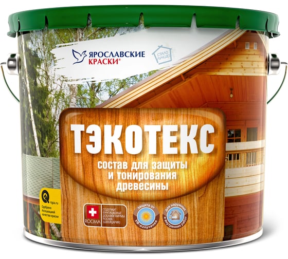 Состав для защиты и тонирования древесины ЯРОСЛАВСКИЕ КРАСКИ ТЭКОТЕКС тик, ведро 7,6 кг 104095.3