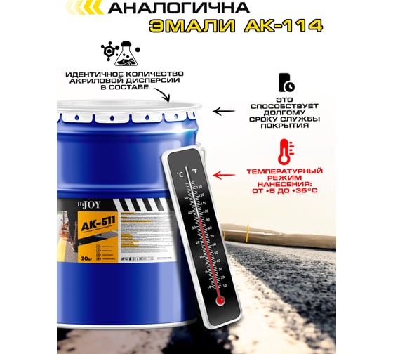 Краска для дорожной разметки ABC FARBEN АК-511 серый (2.5 кг) HiJOY 4300015770